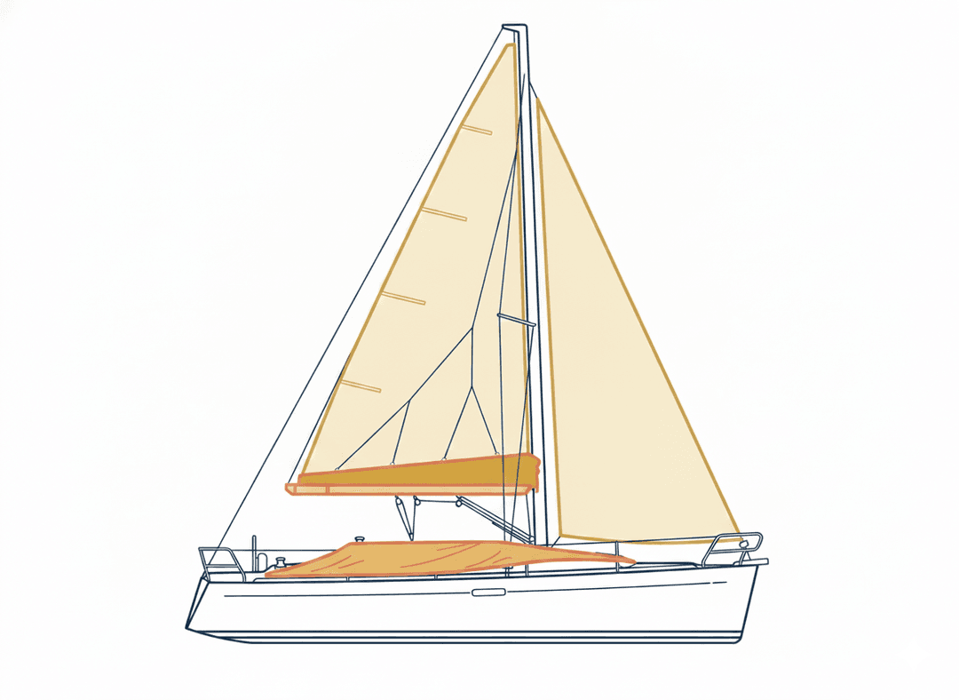 Zone 6 — Mainsail & Boom, with photo points marked